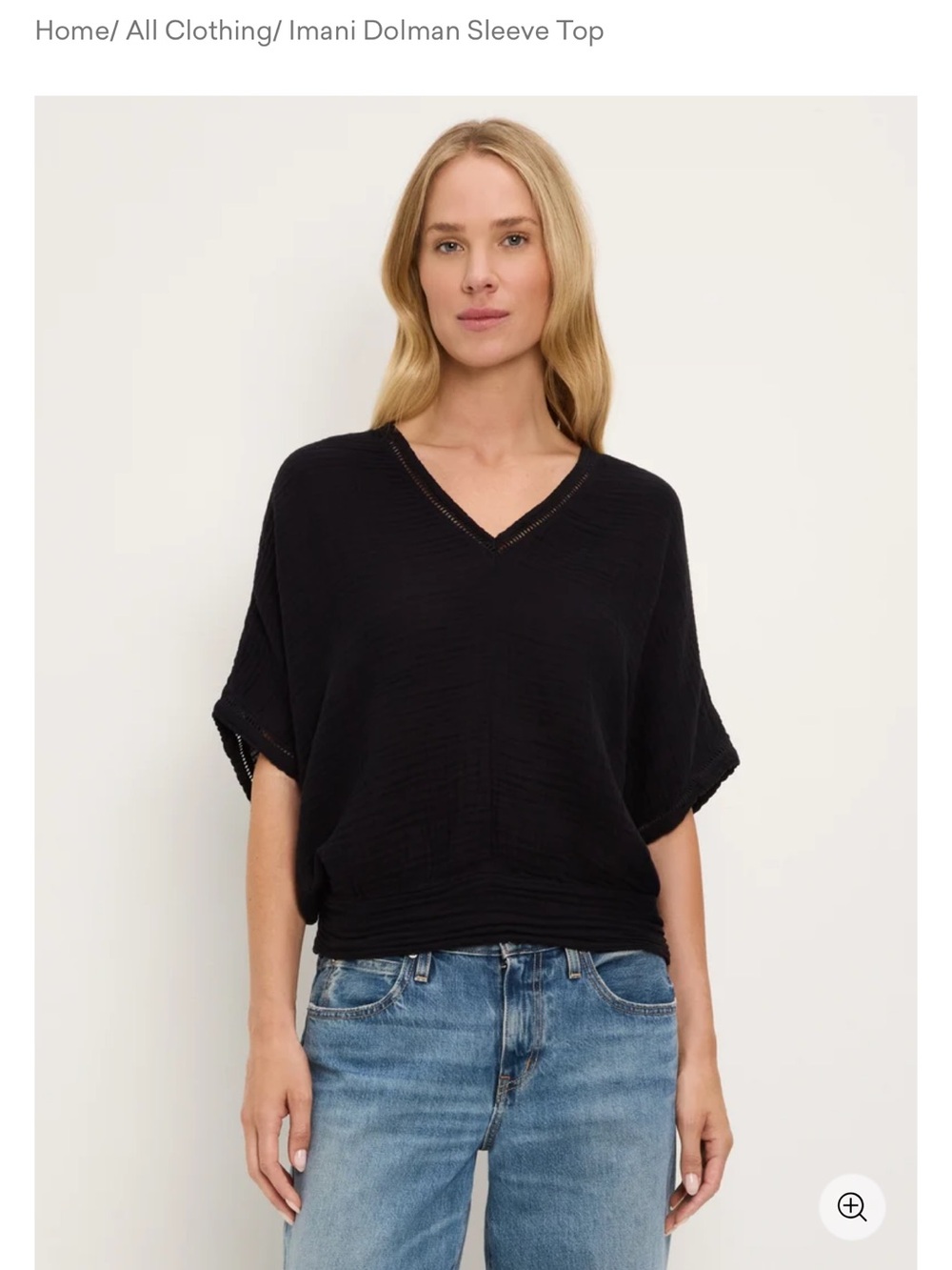 Michael Stars Imani Double Gauze Black Dolman top